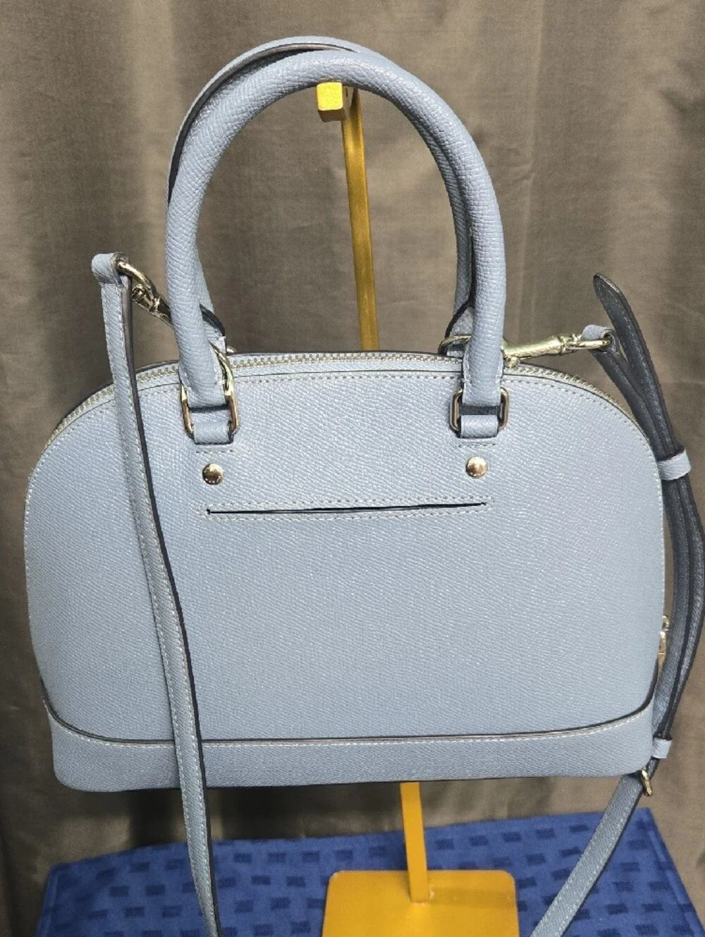 Coach Slate Blue Dome Satchel with Silver Hardware